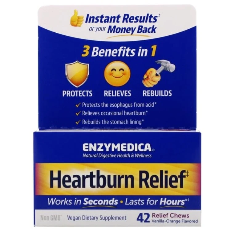 Enzymedica - Hart, Vanille-Sinaasappel - 42 kauwtabletten