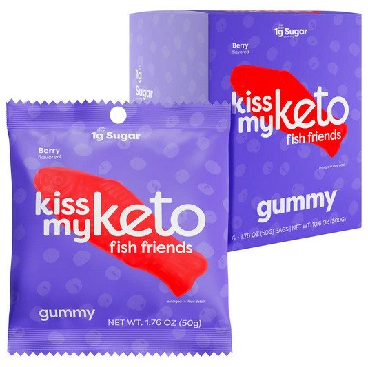 Kiss My Keto - Fish Friends Keto Snoepjes, Bessen - 6 x 50g