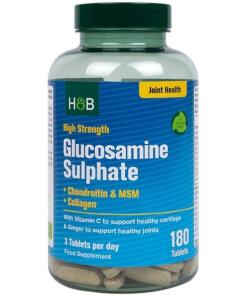Holland & Barrett - Glucosaminesulfaat van hoge sterkte + Chondroïtine & MSM + Collageen - 180 tabletten
