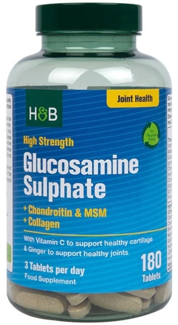 Holland & Barrett - Glucosaminesulfaat van hoge sterkte + Chondroïtine & MSM + Collageen - 180 tabletten