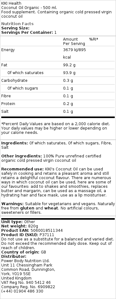 Huile de noix de coco biologique - 500 ml. – Image 2