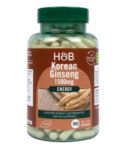 Holland & Barrett - Koreaanse Ginseng, 1500 mg - 180 vegetarische capsules