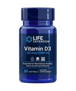 Life Extension - Vitamine D3, 5000 IE - 60 softgels