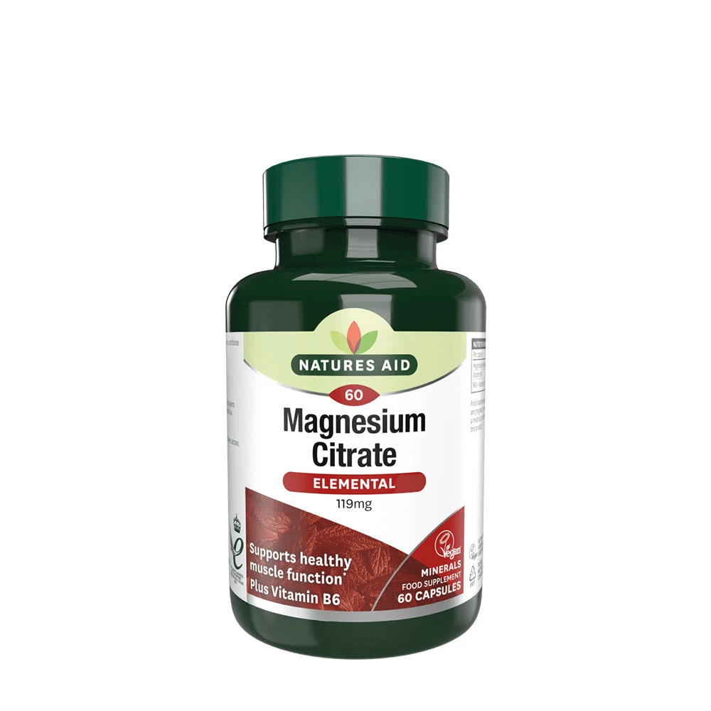 Citrate de magnésium Natures Aid (60 capsules)