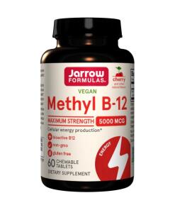 Jarrow Formulas - Methyl B-12, 5000 mcg, Kersensmaak - 60 kauwtabletten