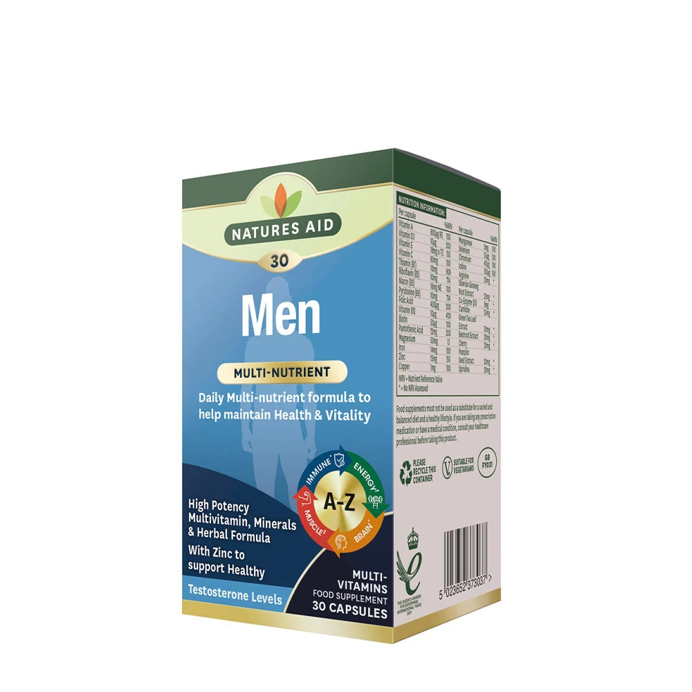 Natures Aid - Natures Aid Multivitaminen & Mineralen voor mannen (30 capsules)