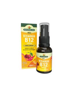 Spray oral quotidien de vitamine B12 Natures Aid (30 ml, cerise)