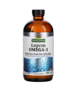 Huile de poisson des profondeurs de la mer riche en oméga-3 EPA/DHA de NATURE'S ANSWER (480 ml / 16 fl. oz.)