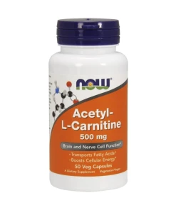 NOW Foods - Acetyl-L-carnitine, 500 mg - 50 capsules