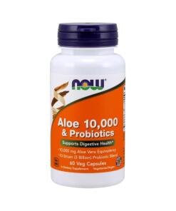 NOW Foods - Aloë 10.000 & Probiotica - 60 vegetarische capsules