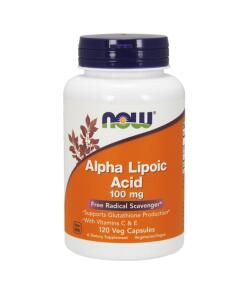 NOW Foods - Alfa-liponzuur met vitamine C & E, 100 mg - 120 veganistische capsules