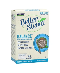 NOW Foods - BetterStevia Balance met Chroom en Inuline - 100 Zakjes