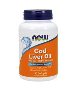 NOW Foods - Levertraan, 1000 mg Extra Sterk - 90 Softgels