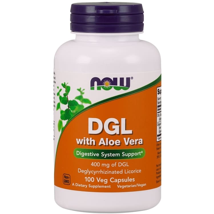 NOW Foods - DGL met Aloë Vera - 100 vegetarische capsules