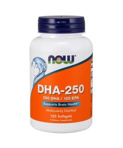 NOW Foods - DHA-250, 250 DHA / 125 EPA - 120 Zachte Capsules