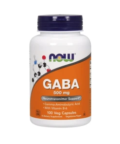 NOW Foods - GABA met Vitamine B6, 500 mg - 100 vegetarische capsules