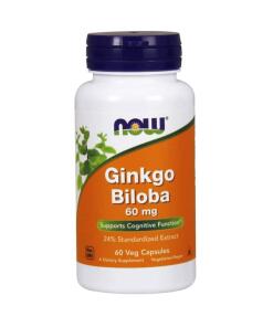 NOW Foods - Ginkgo Biloba, 60 mg - 60 vegetarische capsules