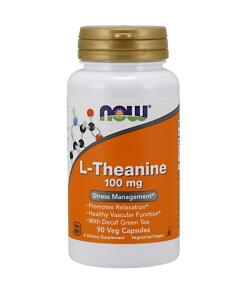 NOW Foods - L-Theanine met cafeïnevrije groene thee, 100 mg - 90 capsules