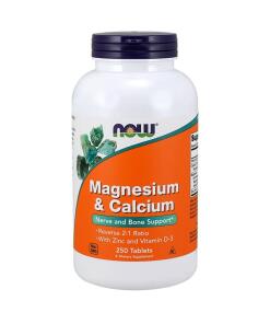 NOW Foods - Magnesium & Calcium met Zink en Vitamine D - 250 Tabletten