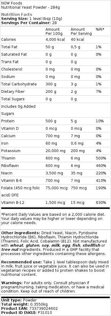 NOW Foods - Voedingsgistpoeder - 284g - Afbeelding 2
