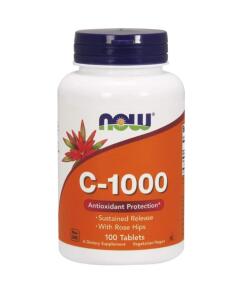 NOW Foods - Vitamine C-1000 met Rozenbottel - Langdurige Afgifte - 100 Tabletten