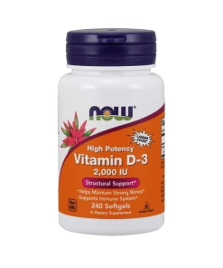 NOW Foods - Vitamine D3, 2000 IU - 240 Zachte Capsules