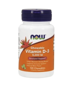 NOW Foods - Vitamine D3, 5000 IE (kauwtabletten) - 120 stuks