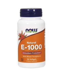 Vitamine E-1000 - Naturelle (Tocophérols mixtes) - 50 softgels