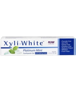 NOW Foods - XyliWhite, Platinum Mint Tandpasta Gel met Baking Soda - 181 g