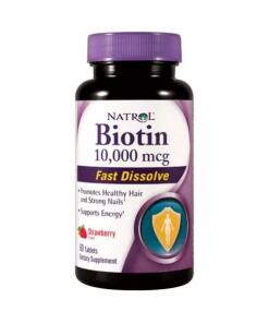 Natrol - Biotine Sneloplossend, 10000 mcg (aardbeiensmaak) - 60 tabletten