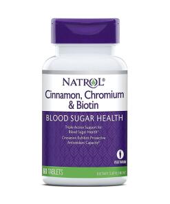 Natrol - Kaneel, Chroom en Biotine - 60 Tabletten