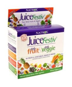 Natrol - JuiceFestiv, Dagelijkse Groente- en Fruitmix - 60 + 60 Capsules