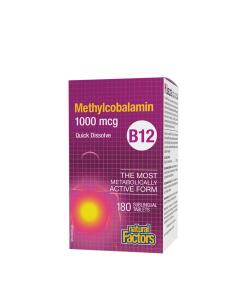 Natural Factors - Natural Factors Methylcobalamine B12 1000 mcg (180 tabletten)