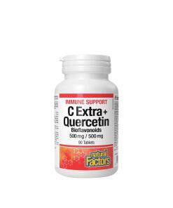 Natural Factors - Natural Factors Vitamine C Extra + Quercetine Bioflavonoïden 500 mg / 500 mg (90 Tabletten)