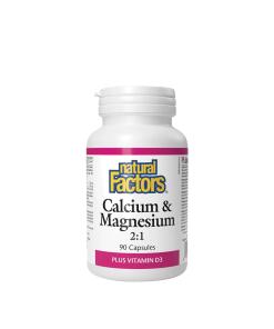 Natural Factors - Calcium & Magnesium 2:1 Plus Vitamine D3 (90 Capsules)