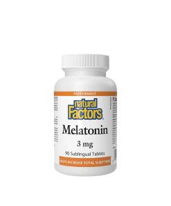 Natural Factors - Melatonine 3 mg (90 tabletten, pepermuntsmaak)