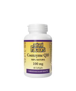 Facteurs naturels Coenzyme Q10 100 % naturelle 100 mg (60 capsules molles)