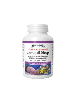Facteurs naturels Sommeil tranquille Extra fort (60 comprimés à croquer, saveur de fruit tropical)