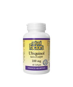 Facteurs naturels Ubiquinol CoQ10 actif 100 mg (60 capsules molles)