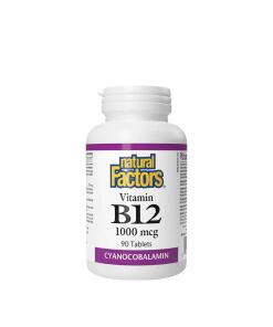 Facteurs naturels Vitamine B12 1000 mcg (90 comprimés)