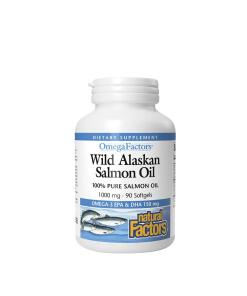 Huile de saumon sauvage d'Alaska de Natural Factors (90 capsules molles)