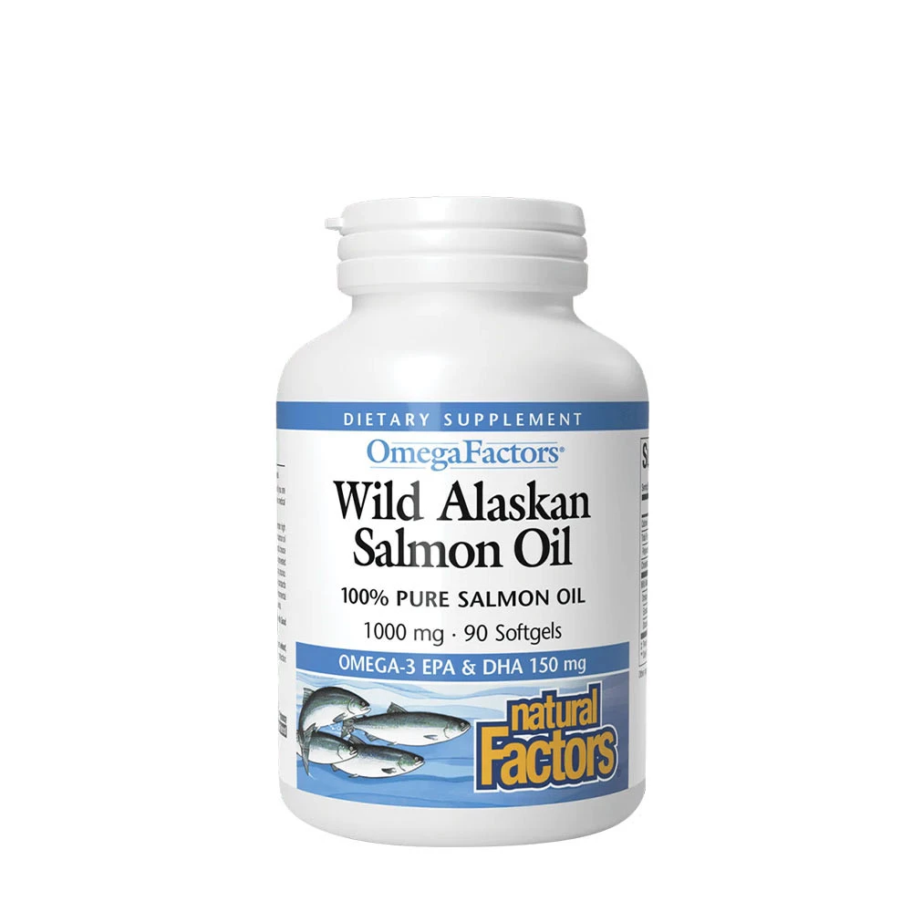 Huile de saumon sauvage d'Alaska de Natural Factors (90 capsules molles)