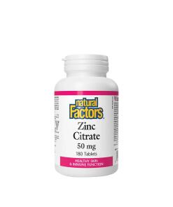 Facteurs naturels Citrate de Zinc 50 mg (180 comprimés)