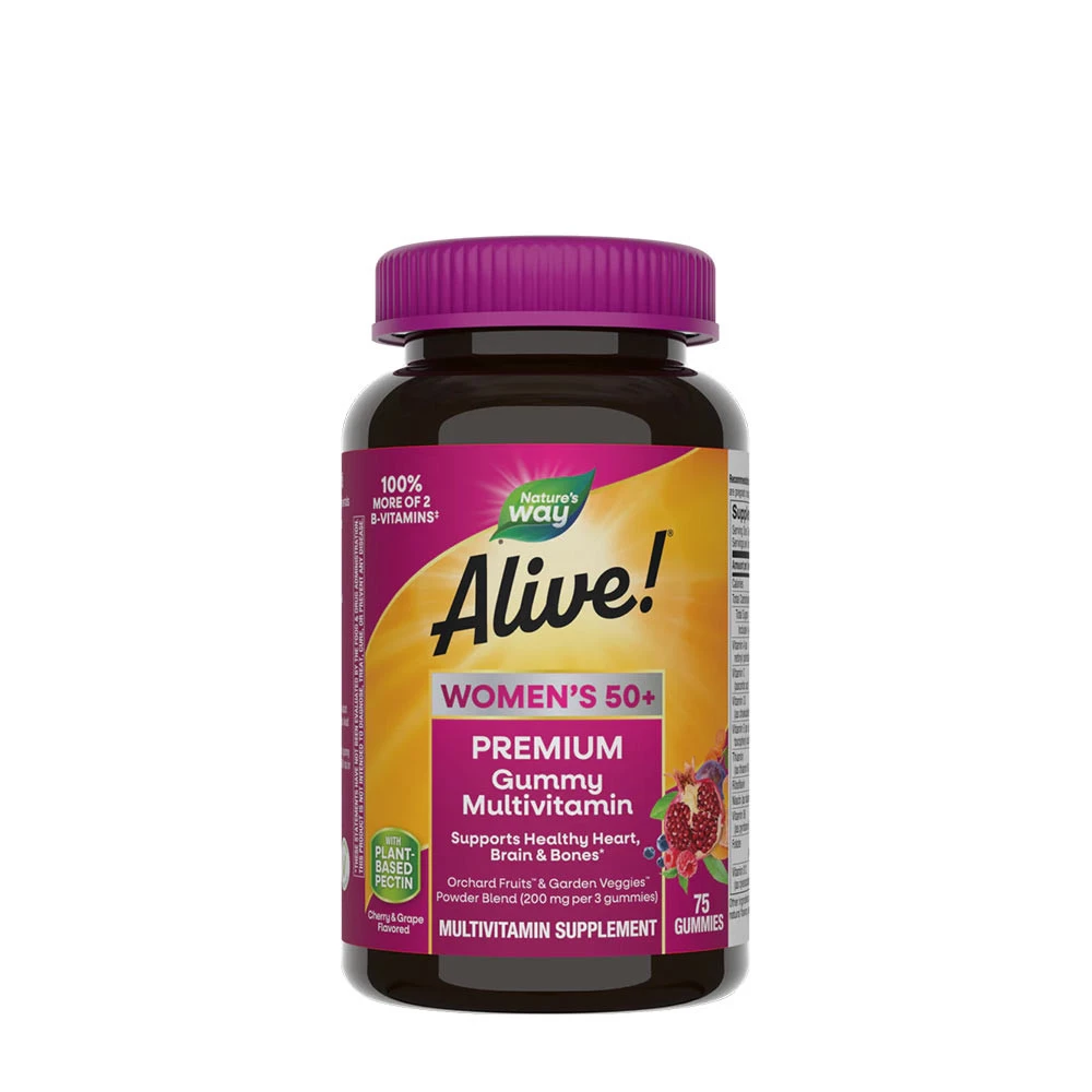 Nature's Way - Alive!® Premium Multivitamines Gommes pour Femmes de 50 ans et plus (75 gommes, Cerise & Raisin)