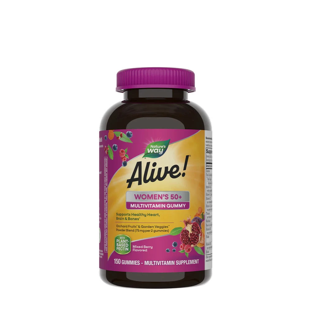 Nature's Way - Alive!® Multivitamines Gommes pour Femmes de 50 ans et plus (150 gommes, Baies Mélangées)