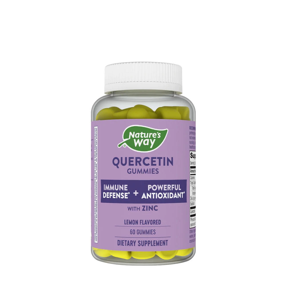 Gommes à la Quercétine de Natures Way avec Zinc (60 gommes, citron)