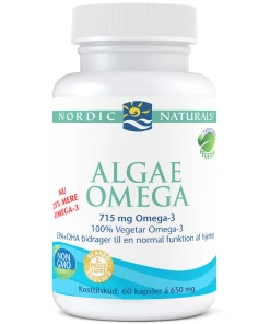 (Danish Label) Algae Omega, 715mg Omega 3 - 60 softgels