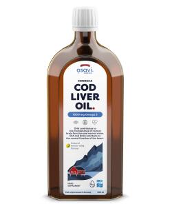 Osavi - Noorse Levertraan van Kabeljauw, 1000 mg Omega 3 (Citroen-Munt) - 500 ml