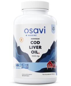 Osavi - Noorse Kabeljauwleverolie Softgels, 1000mg (Citroensmaak) - 180 softgels