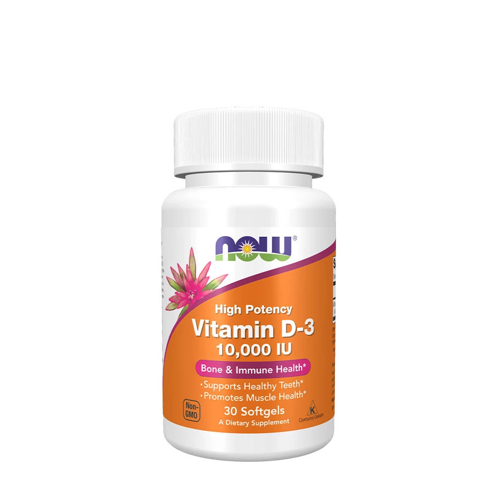 NOW Foods - Vitamine D-3 10 000 UI (30 capsules molles)
